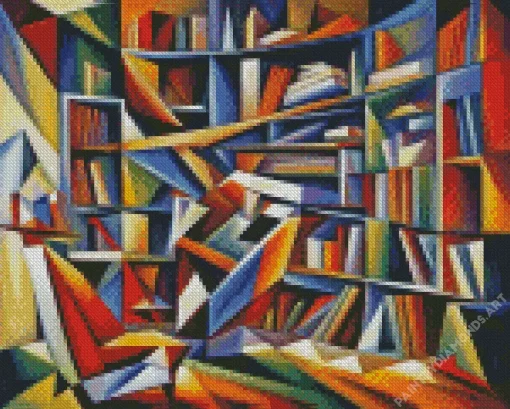 Abstract Book Shelf Diamond Painting