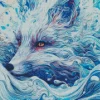 Abstract Blue Kitsune Diamond Painting