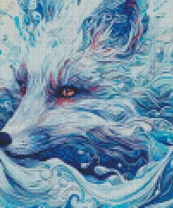 Abstract Blue Kitsune Diamond Painting