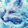 Abstract Blue Kitsune Diamond Painting