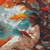 African Bookish Girl Diamond Painting