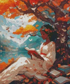 African Bookish Girl Diamond Painting