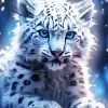 Baby Blue Eyed Snow Leopard Diamond Painting