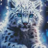 Baby Blue Eyed Snow Leopard Diamond Painting