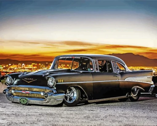 Black 57 Chevy Diamond Painting