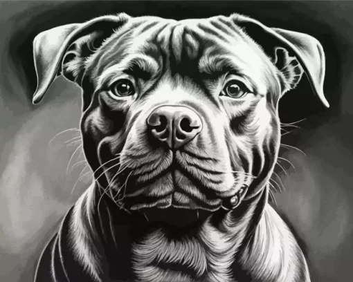 Black And White Staffordshire Diamond Painting