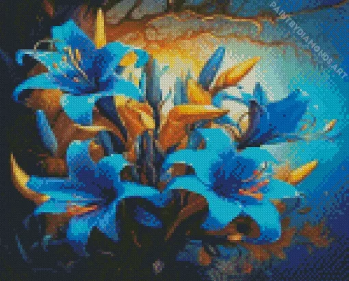 Blue Lilies Diamond Painting