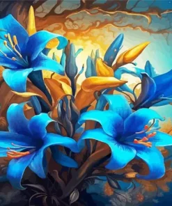 Blue Lilies Diamond Painting