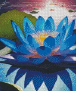 Blue Lotus Flowring Plant Diamond Painting