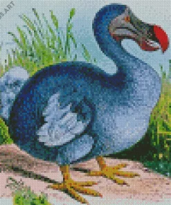 Blue Dodo Bird Diamond Painting