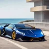 Dark Blue Lamborghini Diamond Painting