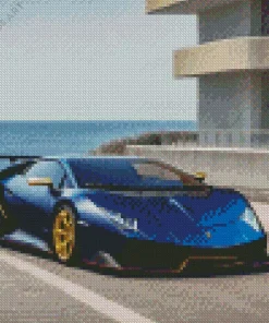 Dark Blue Lamborghini Diamond Painting