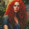 Girl With Blue Eyes And Red Hair Diamond Painting