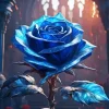 Glass Blue Rose Diamond Painting