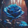 Glass Blue Rose Diamond Painting