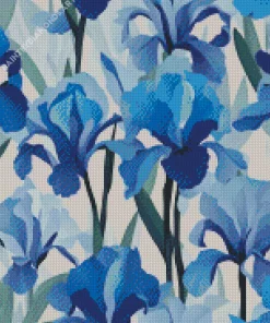 Illustration Blue Iris Diamond Painting