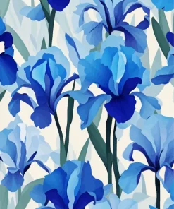 Illustration Blue Iris Diamond Painting