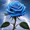 Lightning Blue Rose Diamond Painting