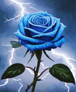 Lightning Blue Rose Diamond Painting