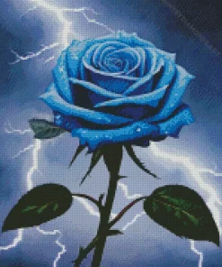 Lightning Blue Rose Diamond Painting