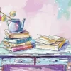 Teapot on Books Diamond Painting