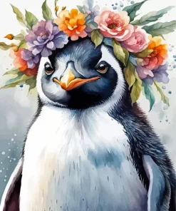 Aesthetic Flower Penguin Diamond Painting