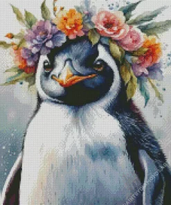 Aesthetic Flower Penguin Diamond Painting