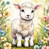 Aesthetic Fluffy Lamb Diamond Painting