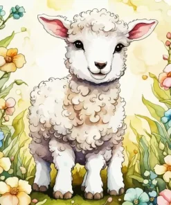 Aesthetic Fluffy Lamb Diamond Painting