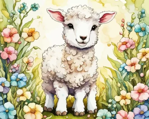 Aesthetic Fluffy Lamb Diamond Painting