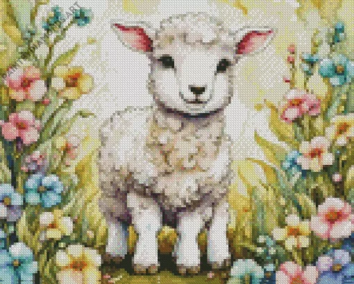 Aesthetic Fluffy Lamb Diamond Painting