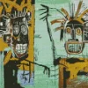 Basquiat Two Heads On Gold Diamond Painting