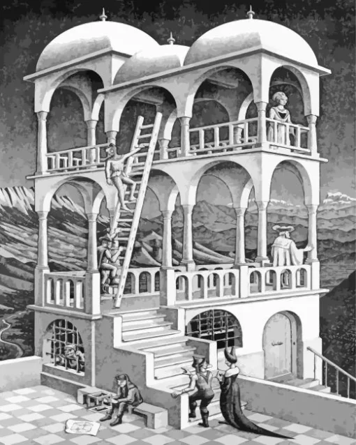 Belvedere By Maurits Cornelis Escher Diamond Painting