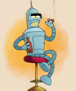 Bender Smoking Cigarette Diamond Painting