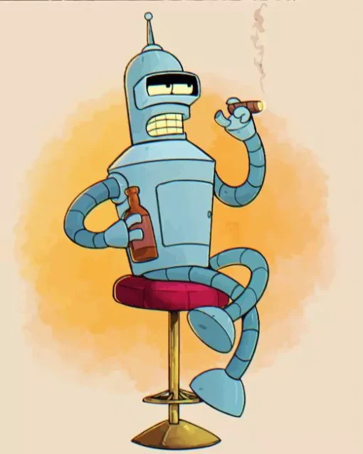 Bender Smoking Cigarette Diamond Painting