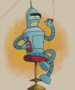 Bender Smoking Cigarette Diamond Painting