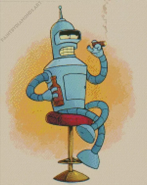 Bender Smoking Cigarette Diamond Painting