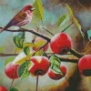 Bird Apple Tree Diamond Painting