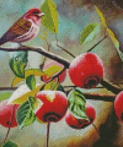 Bird Apple Tree Diamond Painting