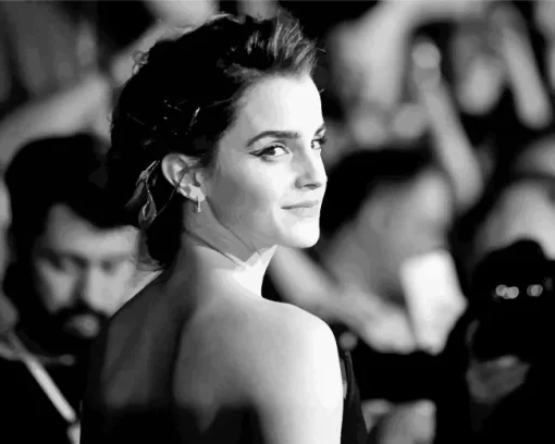 Black And White Emma Watson Diamond Painting