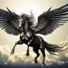 Black Horse With Wings Diamond Painting