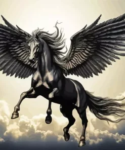 Black Horse With Wings Diamond Painting