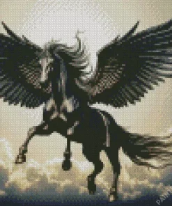 Black Horse With Wings Diamond Painting