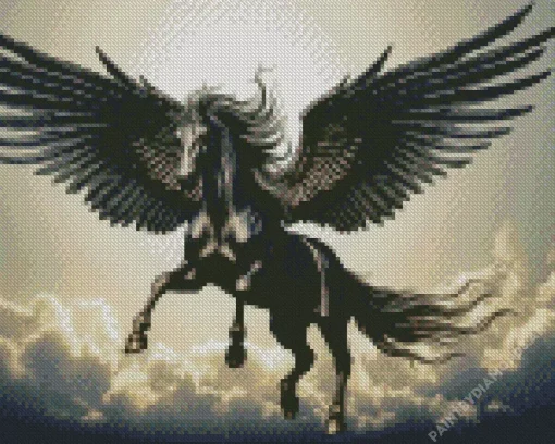 Black Horse With Wings Diamond Painting