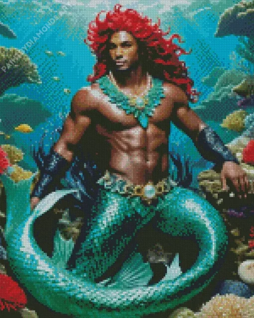 Black Merman Diamond Painting