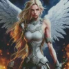 Blonde Angel with Wings Diamond Painting