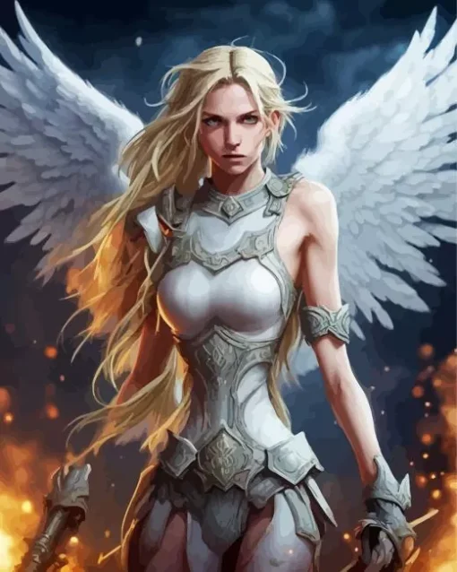 Blonde Angel with Wings Diamond Painting