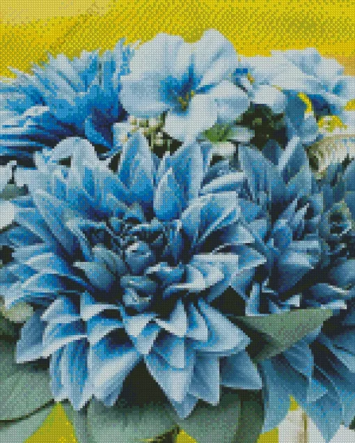 Blue Dahlia Bouquet Diamond Painting