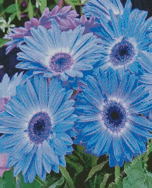 Blue Daisies Diamond Painting