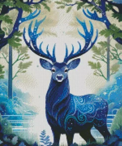 Blue Deer Art Diamond Painting